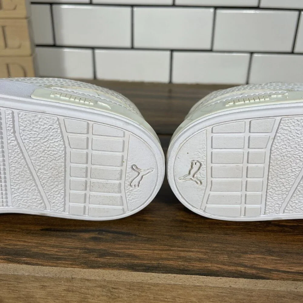 Puma Cali Star Toddler Boys Size 9C Shoes White Faux Leather Slip On Sneakers